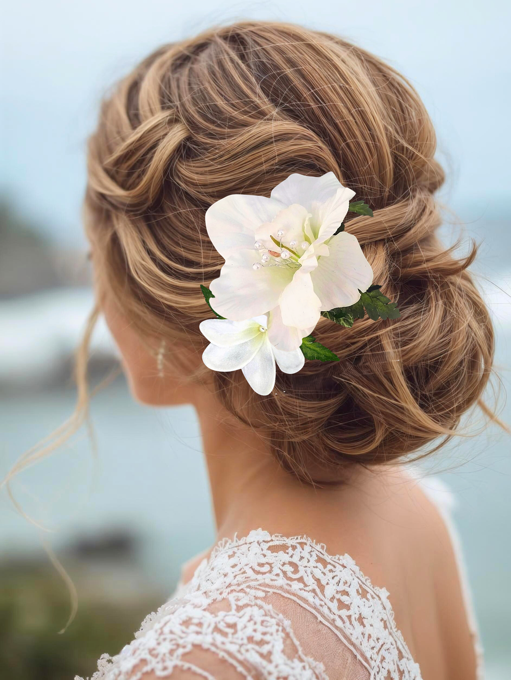 Real Touch Silk Hawaiian Hibiscus and Plumeria Tropical Hair